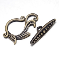 Toggle Clasp Brushed Brass 25x17mm 5 Sets Antique Bronze