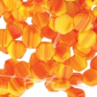 Czech Glass Honeycomb Beads 2-Hole 6mm 30 Pcs Hodge Podge Orange