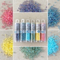 Miyuki Round Seed Beads Size 11/0 Color Lined Crystal AB Combo