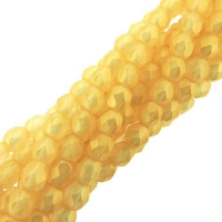 Fire Polished Faceted 4mm Round Beads 100pcs - Sueded Gold Lame