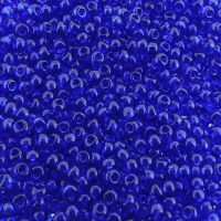 Seed Beads Round Size 11/0 28GM Trans Cobalt Blue