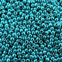 Seed Beads Round Size 11/0 28GM PermaFinish Galvanized Lt Teal