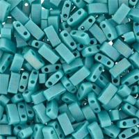 Miyuki Half Tila Beads 2.3 x 5mm 7.8GM Opq Turquoise AB
