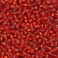 Miyuki Round Seed Beads Size 11/0 Silver Lined Flame Red 24GM