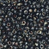 Miyuki Round Seed Beads Size 11/0 Picasso Smokey Black Matt 23GM