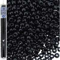 Miyuki Round Seed Beads Size 8/0 Black Opaque 22GM