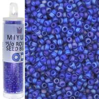 Miyuki Round Seed Beads 15/0 Matte Cobalt AB 8.2GM