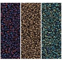Miyuki Round Seed Beads 15/0 Matte Metallics (3 Colors)