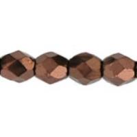 Fire Polished Faceted 3mm Round Beads 50pcs - Dark Bronze