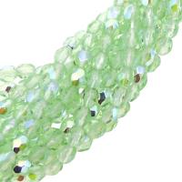 Fire Polished Faceted 3mm Round Beads 50pcs - Peridot AB