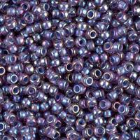 Miyuki Round Seed Beads Size 11/0 Aqua Lined Amethyst AB 24GM