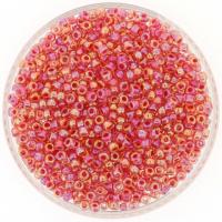 Miyuki Round Seed Beads Size 8/0 Hot Pink Lined Crystal AB 22GM