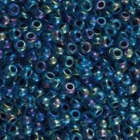 Miyuki Round Seed Beads 6/0 Blue Lined Aqua AB 20GM