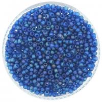 Miyuki Round Seed Beads Size 8/0 Matte TR Capri Blue AB 22GM