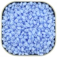 Czech SuperDuo Two-Hole Beads 5x2.5mm Opal Blue White LS 22GM