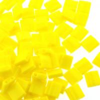Miyuki Tila Beads 5mm 2-hole Square Opaque Yellow 7.2GM
