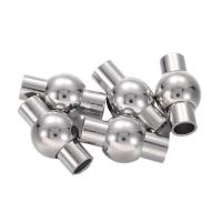 End Cap/ Magnetic Clasp 17x8mm, Silver Tone, Hole 4mm, 10 Sets