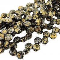 Czech Glass Honeycomb Beads 2-Hole 6mm 30 Pcs Tweedy Gold