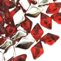 GemDUO 2-Hole beads 8x5mm 10GM - Backlit Ruby Red