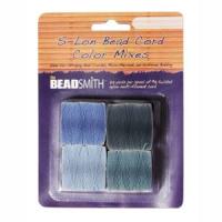 Beadsmith S-Lon Superlon Tex 210 Bead Cord Color Mix - Denim Mix