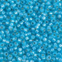 Miyuki Round Seed Beads Size 8/0 Silver Lined Aqua Alabaster 2G