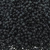 Seed Beads Round Size 11/0 28GM Opaque Jet Black Matte