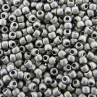 Seed Beads Round Size 11/0 28GM Metallic Frosted Antique Silver