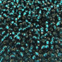 Seed Beads Round Size 11/0 28GM Silver Lined Blue Zircon