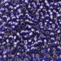 Seed Beads Round Size 11/0 28GM Silver Lined Purple