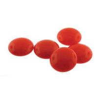 Czech Glass Cabochon 18mm Round Red Coral