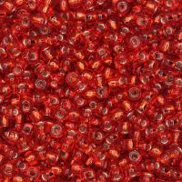 Miyuki Round Seed Beads Size 11/0 Silver Lined Flame Red 24GM