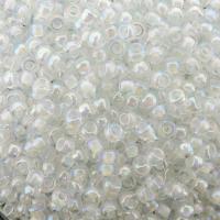 Miyuki Round Seed Beads Size 8/0 White Lined Crystal AB 22GM