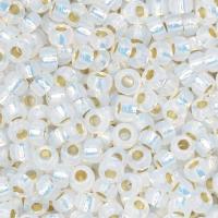 Miyuki Round Seed Beads Size 11/0 Gilt Lined White Opal 24GM