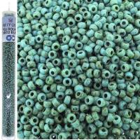 Miyuki Round Seed Beads Size 11/0 Picasso Seafoam Green 23GM