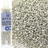 Miyuki Round Seed Beads 15/0 Galvanized Silver 8.2GM