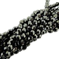 Fire Polished Faceted 4mm Round Beads 100pcs - Hematite