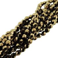 Fire Polished Faceted 4mm Round Beads 100pcs - Bronze