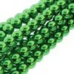  Czech Glass Pearls Round 4mm 120pcs/str Christmas Green 